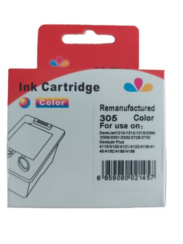 Utángyártott HP 3YM63AE Tintapatron Color No.305XL WHITE BOX show ink level