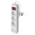 Hosszabbító 2 m / 3 aljzat / kapcsolós / fehér / 1× USB-A + 1× USB-C / 1,5 mm2
