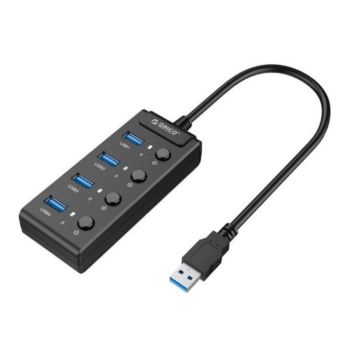 Orico USB 3.0 hub kapcsolókkal, 5x USB (fekete)