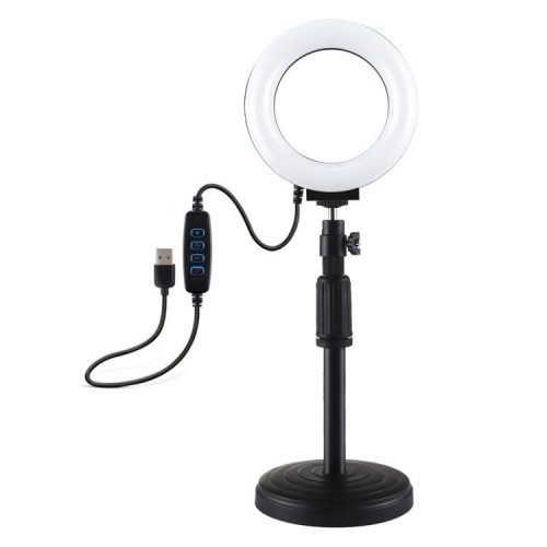 LED Puluz gyűrűs lámpa állítható állvánnyal PU391