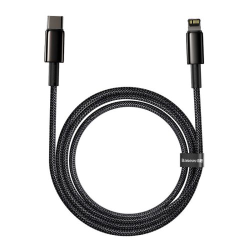 Baseus Tungsten Gold USB-C - Lightning kábel, 20 W, 5 A, PD, 2 m (fekete)