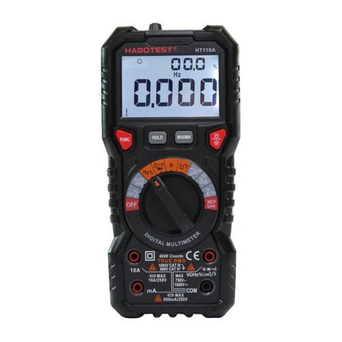 Habotest HT118A digitális multiméter zseblámpával, True RMS, NCV
