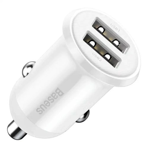 Baseus Grain Pro 2x USB 4.8A autós töltő (fehér)