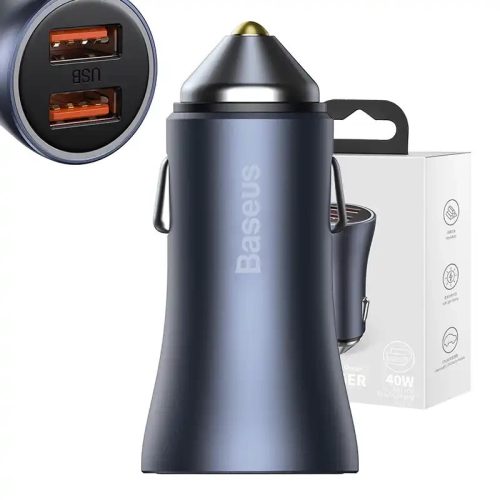 Baseus Golden Contactor Pro autós töltő, 2x USB, 40W (szürke)