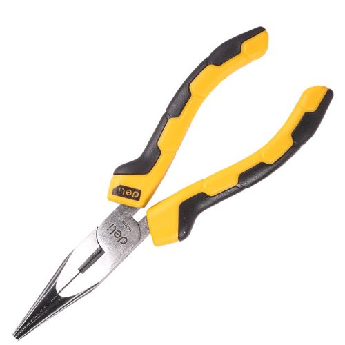 Deli Tools hosszúkás egyenes fogó EDL2106, 6" (sárga)