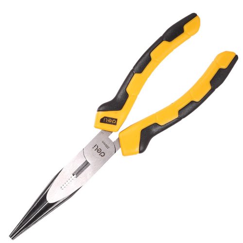Deli Tools hosszúkás egyenes fogó EDL2108, 8" (sárga)