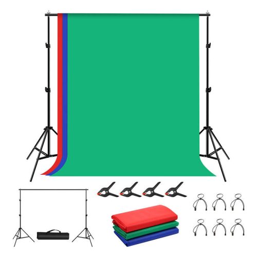 Fotóháttér szett/állvány Puluz 2x2m + fotóháttér 3 db PKT5204