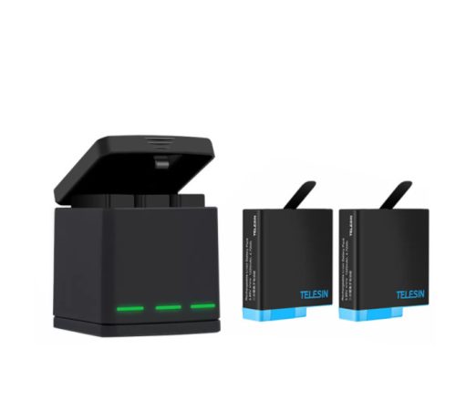 Telesin Box háromcsatornás töltő GoPro Hero 5/6/7/8 + 2 akkumulátorhoz (GP-BNC-801)
