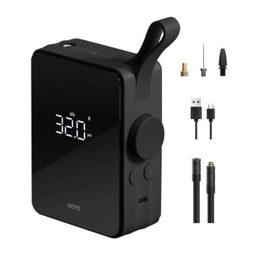 HOTO mini autós kompresszor QWCQB001, 2500mAh (fekete)
