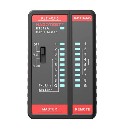 Habotest HT812A RJ11 / RJ45 hálózati kábeltesztelő készülék