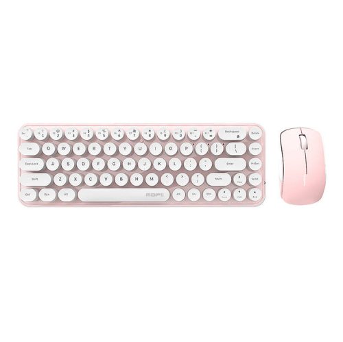 MOFII Bean 2.4G vezeték nélküli billentyűzet + egér szett (fehér-rózsaszín)