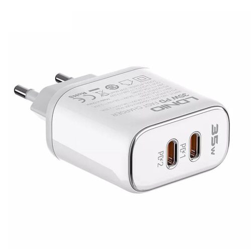 LDNIO A2528M 2USB-C hálózati töltő az Apple számára + USB-C - Lightning kábel