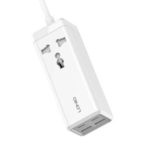 Power strip 1 AC konnektorral, 2x USB, 2x USB-C LDNIO SC1418, EU/US, 2500W (fehér)