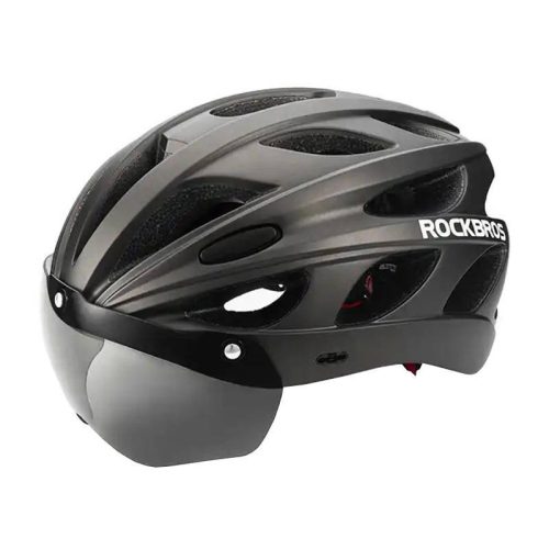 Rockbros TT-16 állítható kerékpáros sisak + szemüveg (fekete)