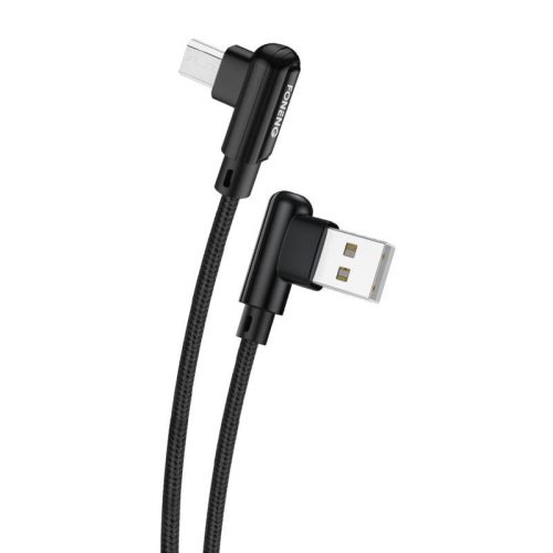 Foneng X70 USB-Micro USB ferde kábel, 3A, 1m (fekete)