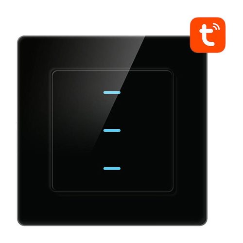 Érintőkapcsoló WiFi Avatto N-TS10-B3 Triple TUYA (fekete)