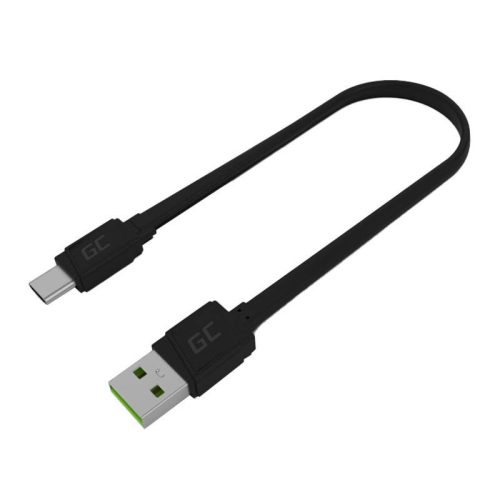 Green Cell GCmatte USB/USB-C kábel, 25cm, Ultra Charge gyorstöltés, QC 3.0