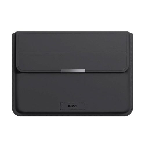 INVZI bőr tok / borító állvány funkcióval MacBook Pro/Air 13"/14" számára (fekete)