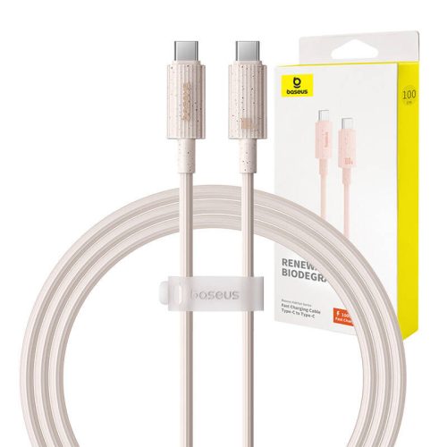 Baseus Habitat Series gyorstöltő kábel USB-C - USB-C, 100W, 1m (rózsaszín)