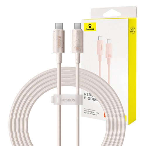 Baseus Habitat Series gyorstöltő kábel USB-C - USB-C, 100W, 2m (rózsaszín)