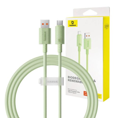 Baseus Habitat Series gyorstöltő kábel USB - USB-C, 100W, 1m (zöld)