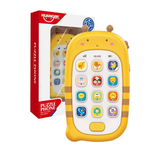 Huanger HE0536 játék telefon rögzítő funkcióval (sárga)
