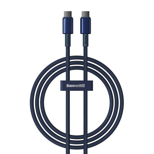 Kábel USB-C do USB-C Baseus Tungsten Gold, 100W, 1m (niebieski)