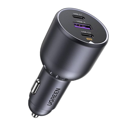 UGREEN EC705 2x USB-C + USB autós töltő, 130W (fekete)