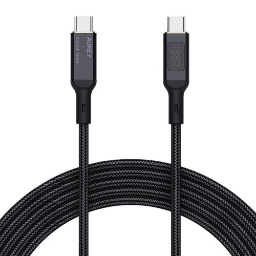 Aukey CB-MCC102 USB-C-USB-C kábel, 100W, 1,8m (fekete)