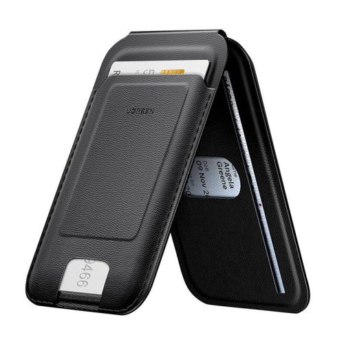 UGREEN LP836 mágneses pénztárca állvány funkcióval, iPhone MagSafe, bőr (fekete)
