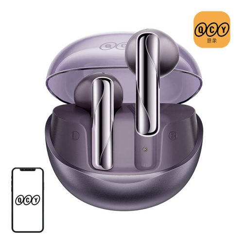 TWS QCY AilyBuds Clear T32 fejhallgató (lila)