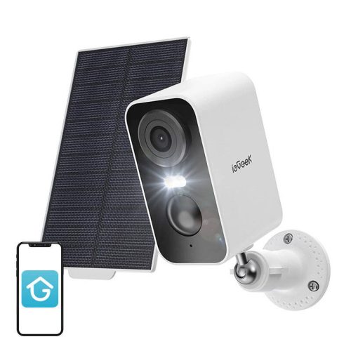 Vezeték nélküli 3MP WiFi biztonsági kamera ieGeek ZS-GX3S fehér napelemmel