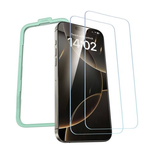 UGREEN SP629 iPhone 16 Pro edzett üvegfólia, 2 db + rögzítőkeret