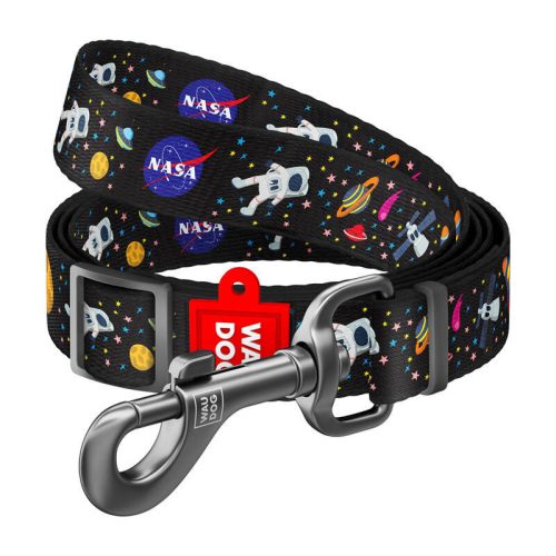 Waudog nylon kutyapóráz, "NASA21" mintás, szélesség 20 mm, hossz 122 cm.