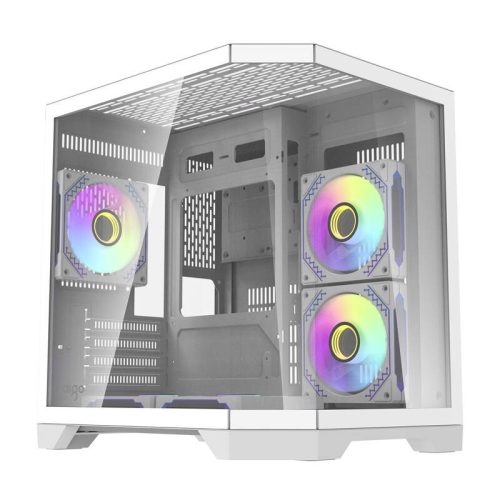 Darkflash FT350 számítógépház + 5 ARGB ventilátor (fehér)