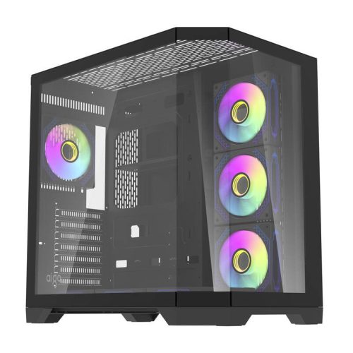 Darkflash FT418 PRO számítógépház + 7 ARGB ventilátor (fekete)