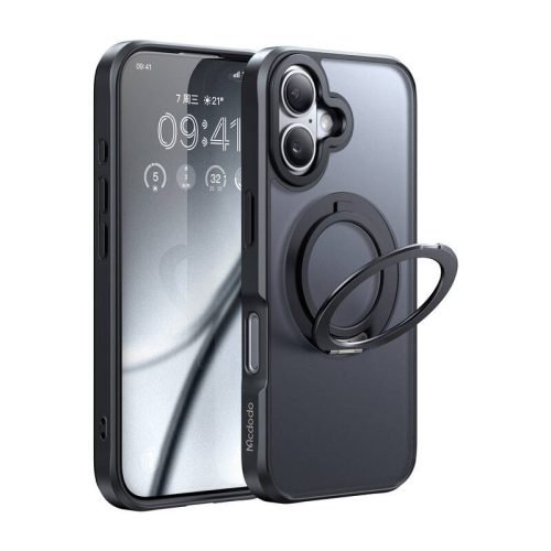 McDodo PC-4930 MagSafe tok iPhone 16-hoz állvánnyal (fekete)