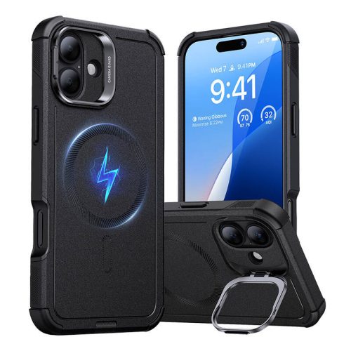 Cyber Tough (HaloLock) ESR tok állvánnyal iPhone 16 Plus készülékhez (fekete)