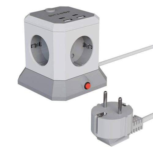 BlitzWolf BW-EC1 asztali töltő és elosztó (4x 230V, 2xUSB-A + 2x USB-C)