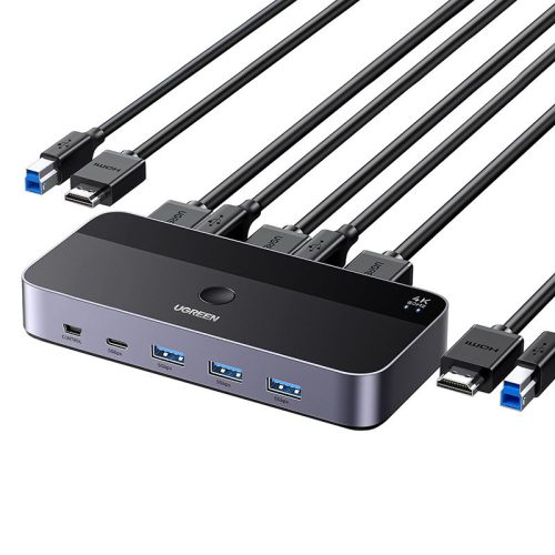 Ugreen CM664 HDMI 2.0 kapcsoló/kapcsoló, KVM, 2 az 1-ben, 4K 60Hz