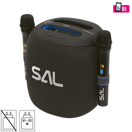Sal PARTY HANGDOBOZ 2 DB VEZETÉK NÉKÜLI MIKROFONNAL PARCUBE
