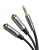 AUX UGREEN audio elosztó 3,5 mm-es jack kábel, 20 cm (fekete)